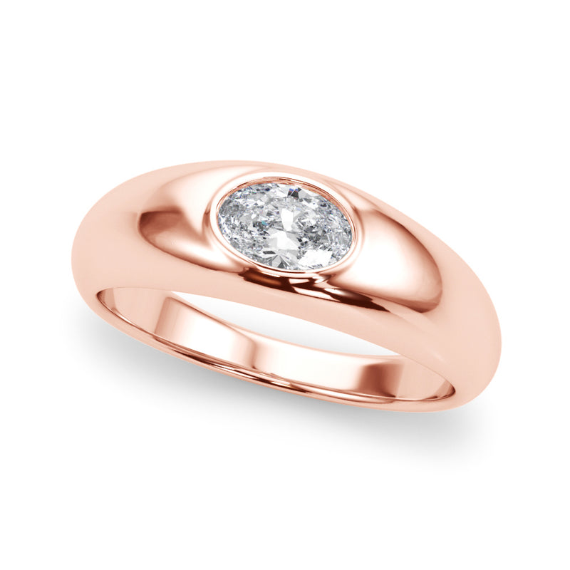 Solitaire Ov Bezel Set Engagement Ring (85480)