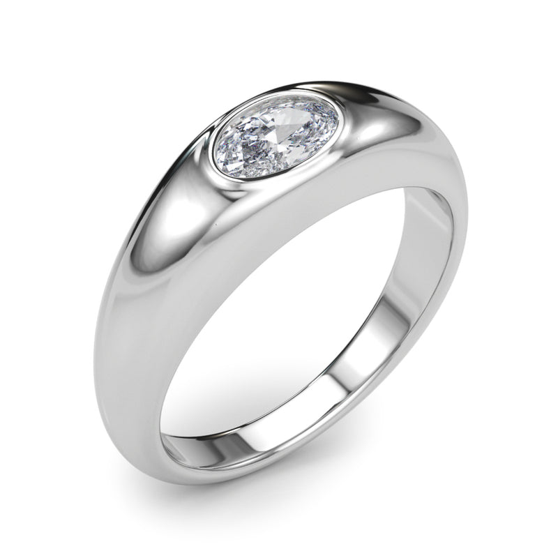 Solitaire Ov Bezel Set Engagement Ring (85480)