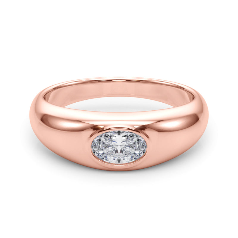 Solitaire Ov Bezel Set Engagement Ring (85480)