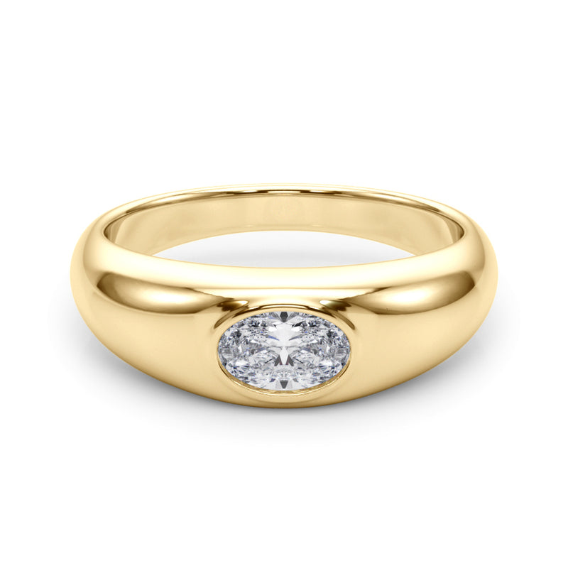 Solitaire Ov Bezel Set Engagement Ring (85480)