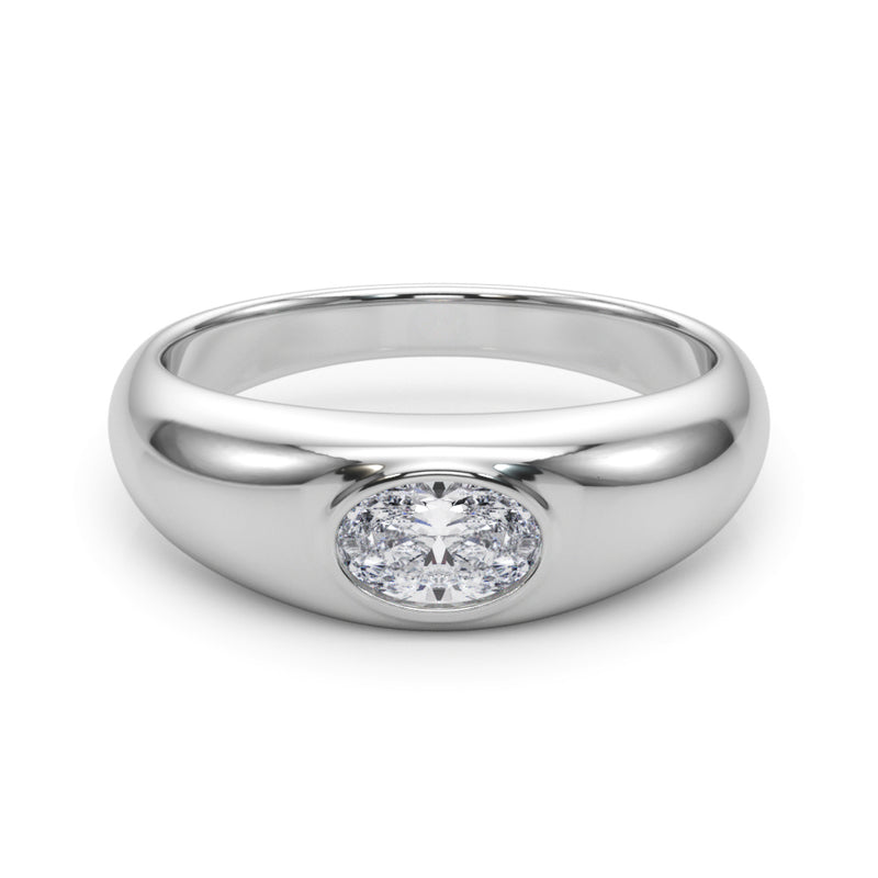 Solitaire Ov Bezel Set Engagement Ring (85480)