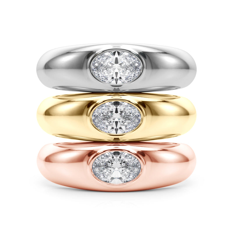 Solitaire Ov Bezel Set Engagement Ring (85480)