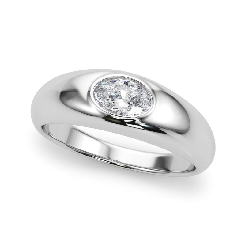 Solitaire Ov Bezel Set Engagement Ring (85480)