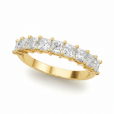 1 1/3 ctw 9 Stone Band Princess Cut — Yellow Gold