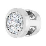 6 ct Round Lab Grown Diamond Bezel Pendant in 14K White Gold... - view 2