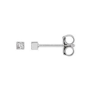 5 ct tw Square Lab Grown Diamond Bezel Stud Earrings in 14K White...