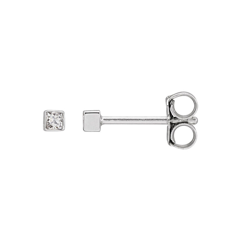 5 ct tw Square Lab Grown Diamond Bezel Stud Earrings in 14K White...