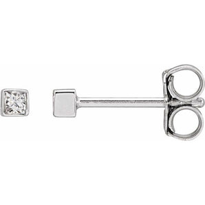 The Vidar — Square Bezel Stud Earrings - Yellow
