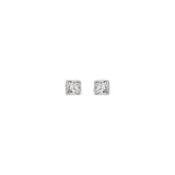 5 ct tw Square Lab Grown Diamond Bezel Stud Earrings in 14K White... - view 2