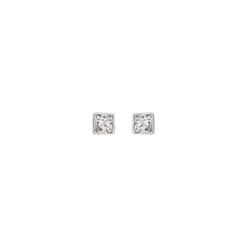 5 ct tw Square Lab Grown Diamond Bezel Stud Earrings in 14K White... - view 2