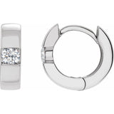 1/3 ct tw Round Lab Grown Diamond Accented Huggie Earrings in 14K...