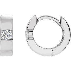 The Tyche — Round Accented Huggie Earrings - Yellow