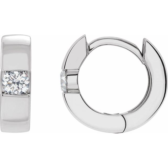 The Tyche — Round Accented Huggie Earrings - Yellow