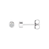 1/10 ct tw Oval Lab Grown Diamond Bezel Stud Earrings in 14K Whit...