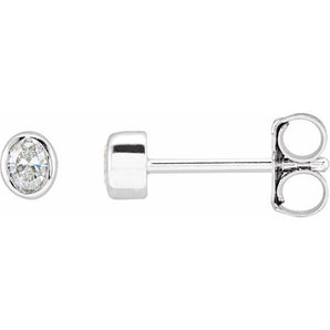 The Pax — Oval Bezel Stud Earrings - Yellow