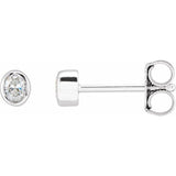 The Pax — Oval Bezel Stud Earrings - Yellow