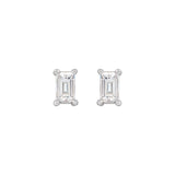 7 ct tw Straight Baguette Lab Grown Diamond Stud Earrings in 14K ... - view 2