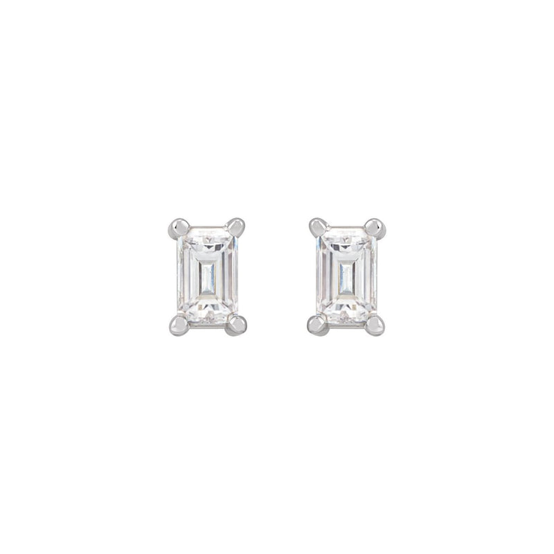 7 ct tw Straight Baguette Lab Grown Diamond Stud Earrings in 14K ... - view 2