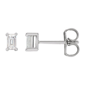 7 ct tw Straight Baguette Lab Grown Diamond Stud Earrings in 14K ...