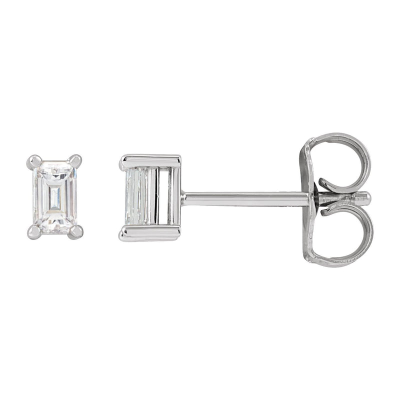 7 ct tw Straight Baguette Lab Grown Diamond Stud Earrings in 14K ...