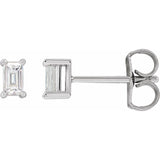 The Kai — Straight Baguette Stud Earrings - Yellow