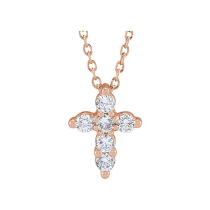 1 ct tw Cross Lab Grown Diamond Necklace in 14K White Gold (18")...