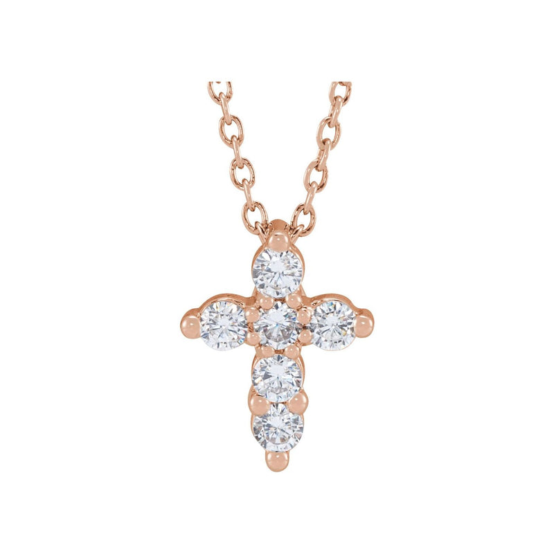 1 ct tw Cross Lab Grown Diamond Necklace in 14K White Gold (18")...
