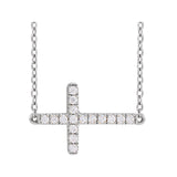 1/6 ct tw Cross Lab Grown Diamond Necklace in 14K White Gold (18"...