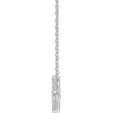 1/6 ct tw Cross Lab Grown Diamond Necklace in 14K White Gold (18"... - view 2