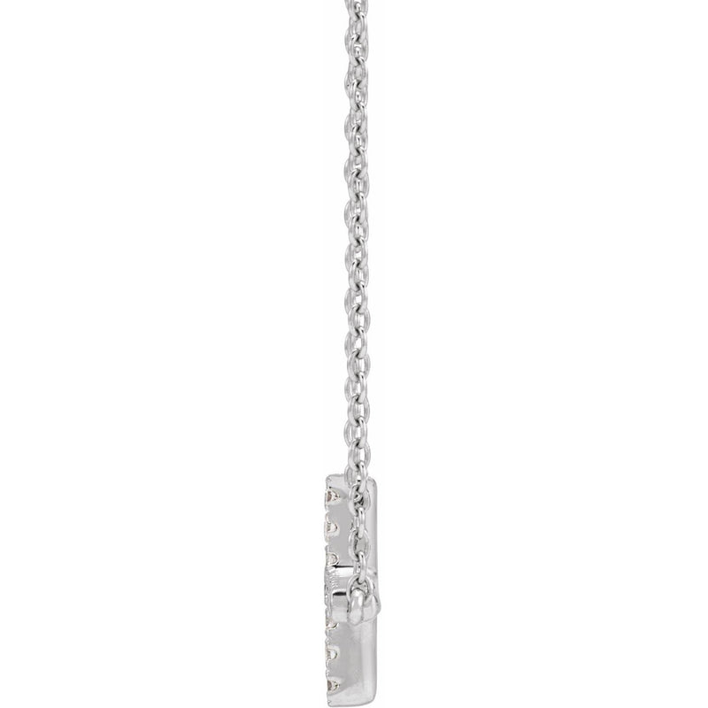 1/6 ct tw Cross Lab Grown Diamond Necklace in 14K White Gold (18"... - view 2