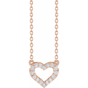 1/5 ct tw Heart Lab Grown Diamond Necklace in 14K White Gold (18"...