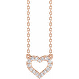 1/5 ct tw Heart Lab Grown Diamond Necklace in 14K White Gold (18"...
