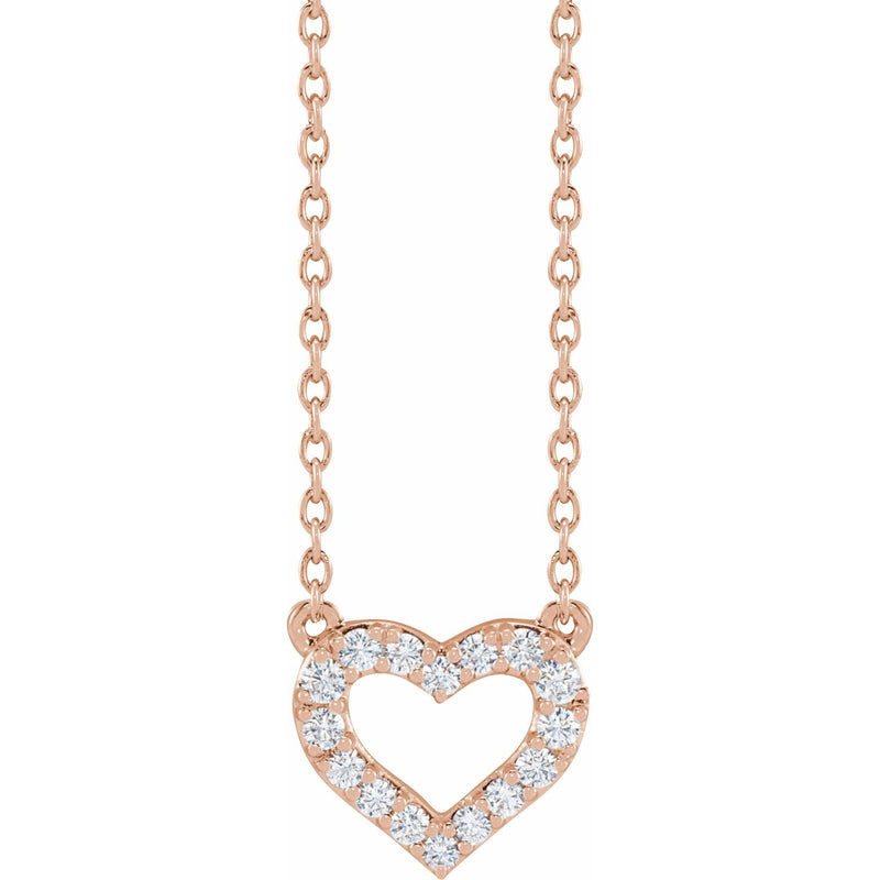 1/5 ct tw Heart Lab Grown Diamond Necklace in 14K White Gold (18"...