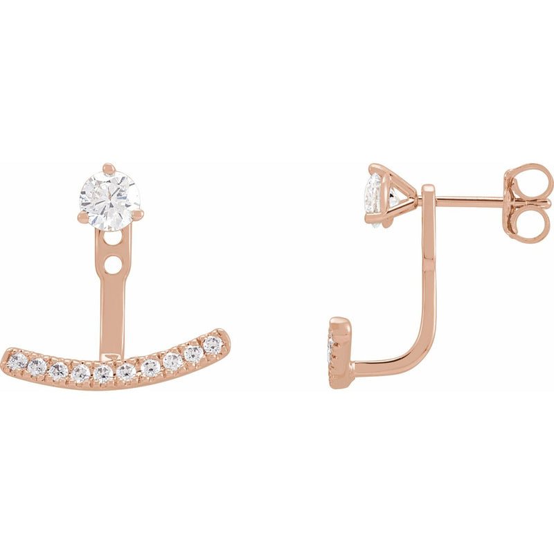 1/5 ct tw Round Lab Grown Diamond Stud Earrings in 14K White Gold... - view 3