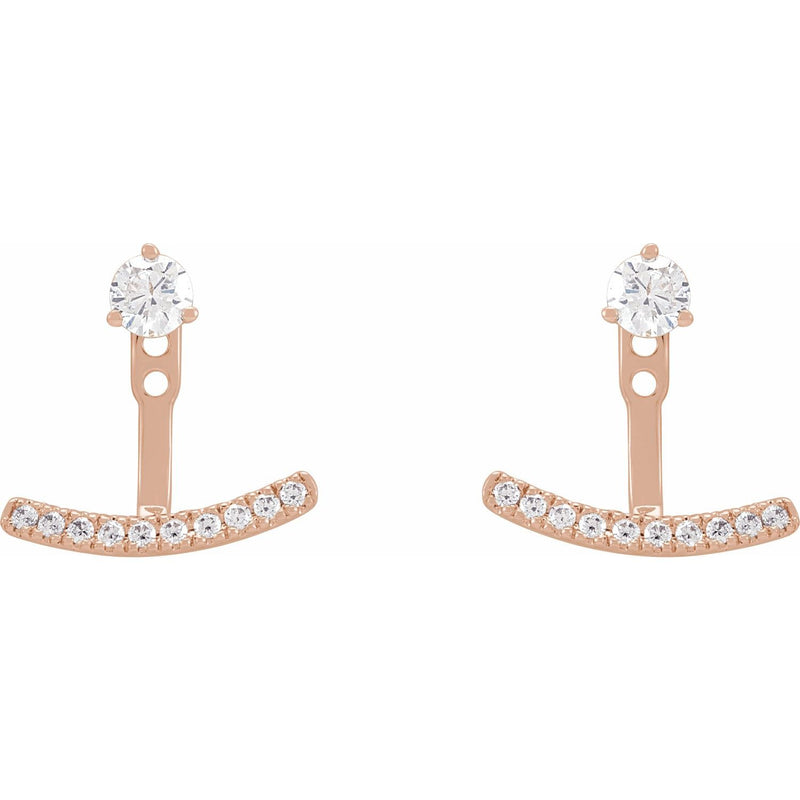 1/5 ct tw Round Lab Grown Diamond Stud Earrings in 14K White Gold... - view 4