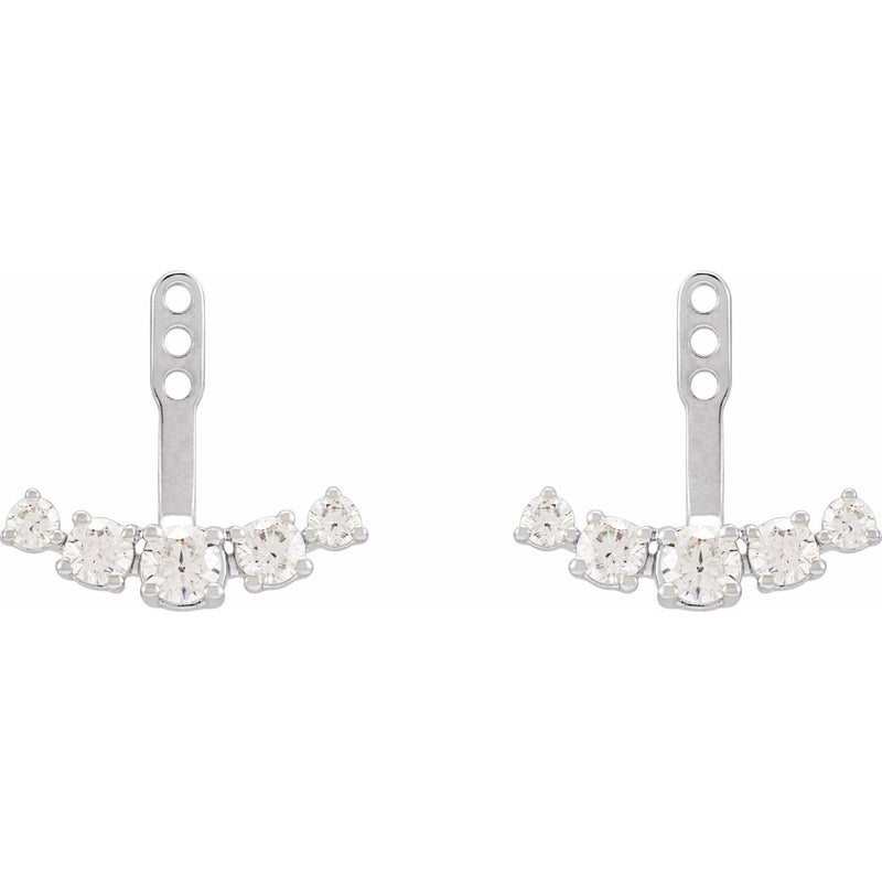1 ct tw Round Lab Grown Diamond Stud Earrings in 14K White Gold... - view 2