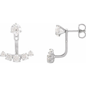 1 ct tw Round Lab Grown Diamond Stud Earrings in 14K White Gold... - view 3