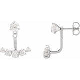 1 ct tw Round Lab Grown Diamond Stud Earrings in 14K White Gold... - view 3
