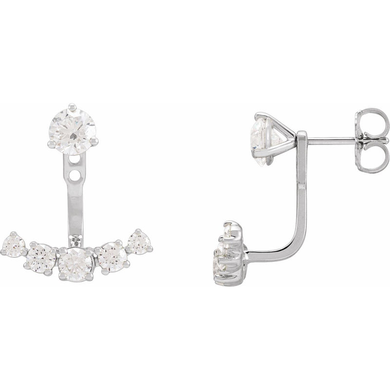 1 ct tw Round Lab Grown Diamond Stud Earrings in 14K White Gold... - view 3