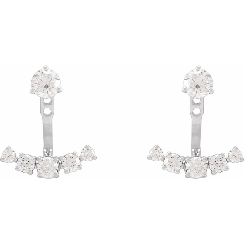 1 ct tw Round Lab Grown Diamond Stud Earrings in 14K White Gold... - view 4