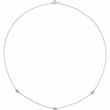 1 ct tw Bezel Station Lab Grown Diamond Necklace in 14K White Gol...