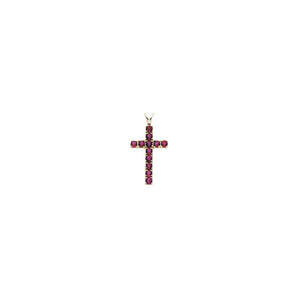 Round Lab Grown Diamond Accented Cross Pendant in 14K White Gold...