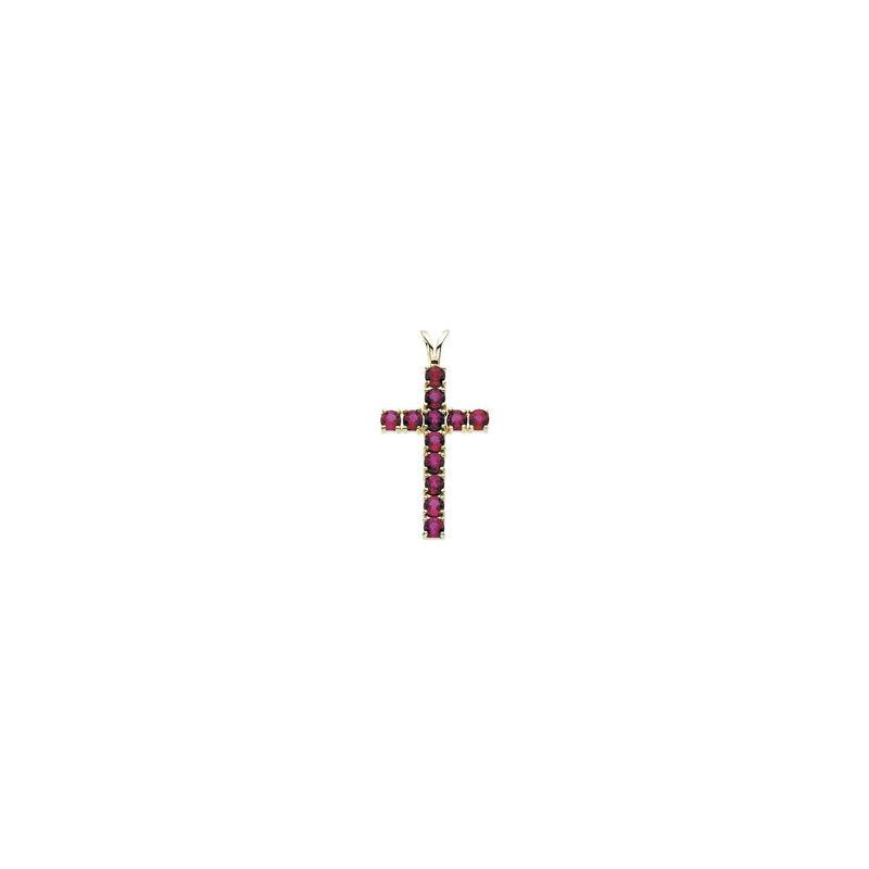 Round Lab Grown Diamond Accented Cross Pendant in 14K White Gold...
