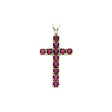 The Brindisi — Round Accented Cross Pendant - Yellow