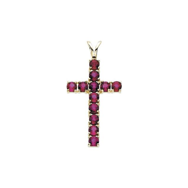 The Brindisi — Round Accented Cross Pendant - Yellow