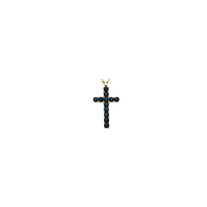 Round Lab Grown Diamond Accented Cross Pendant in 14K White Gold...