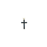 Round Lab Grown Diamond Accented Cross Pendant in 14K White Gold...