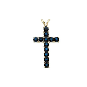 The Paulette — Round Accented Cross Pendant - Yellow