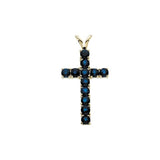 The Paulette — Round Accented Cross Pendant - Yellow