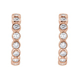 1/3 ct tw Round Lab Grown Diamond Bezel Hoop Earrings in 14K Whit... - view 2